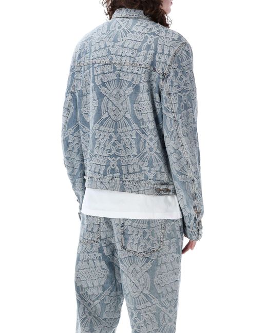 Daily Paper Blue Settle Macrame Denim Jacket for men