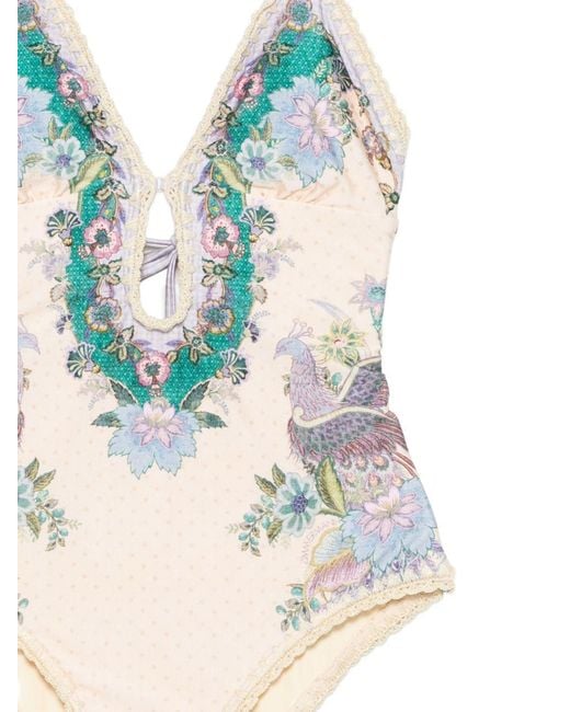 Zimmermann Blue Indra Crochet Swimsuit