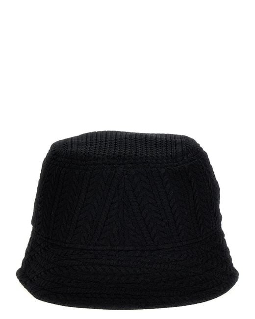 Jacquemus Black Le Bob Belo Cable Knit Bucket Hat for men