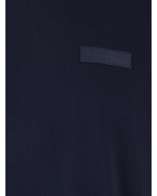Givenchy Blue Crew Neck T-Shirt With Chest Logo Patch for men