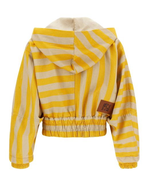 Fendi Yellow Pequin Striped Jacket