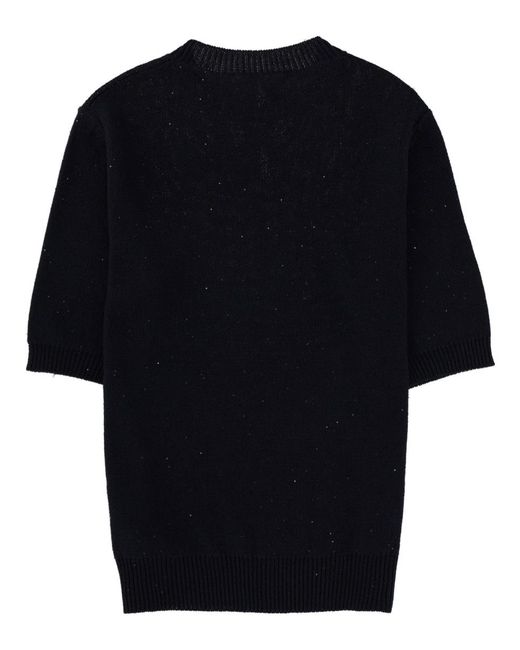 Fabiana Filippi Black Linen Blend T-Shirt Cotton T-Shirts