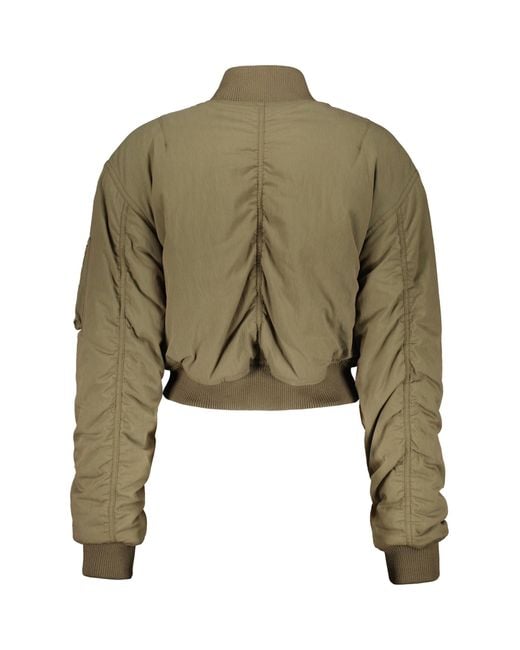 Palm Angels Green Padded Bomber Jacket