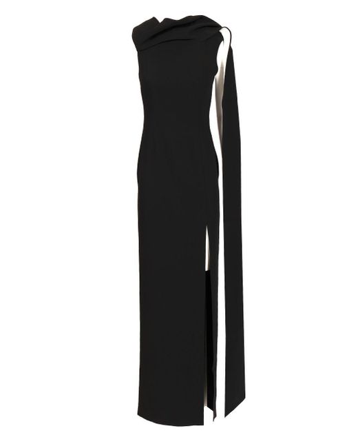 Roland Mouret Black Satin Crepe Dress