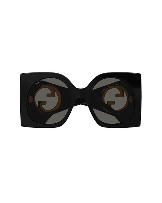 Gucci Black GG Blondie 55mm Oversized Square Sunglasses