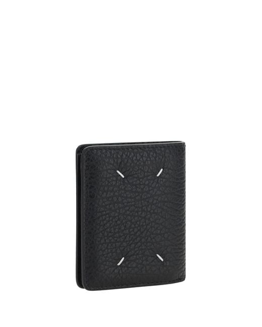 Maison Margiela Black Leather Wallet Calf Bos Taurus
