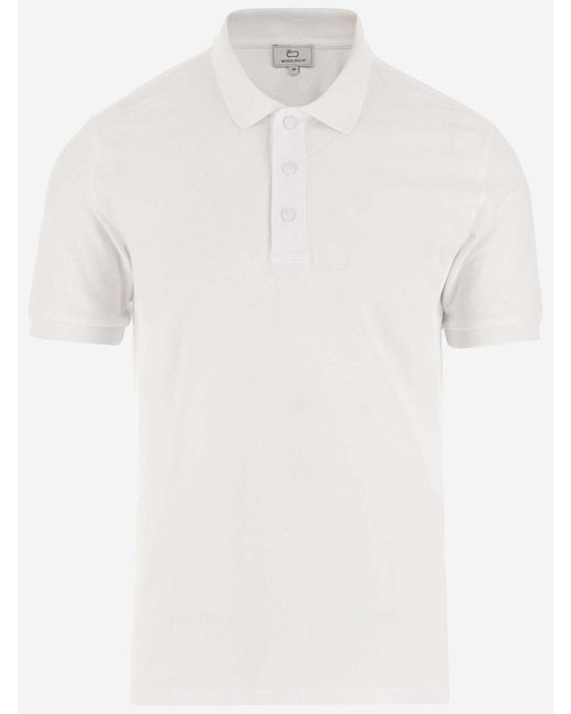 Woolrich White Stretch Cotton Polo Shirt for men