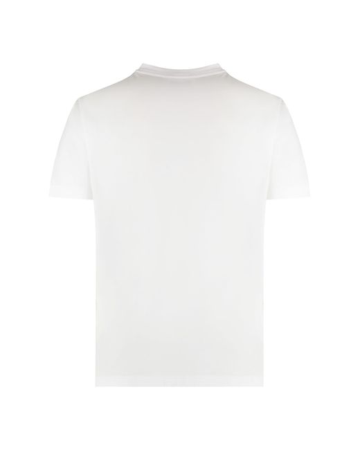 Emporio Armani White Blend Cotton Crewneck T-Shirt for men