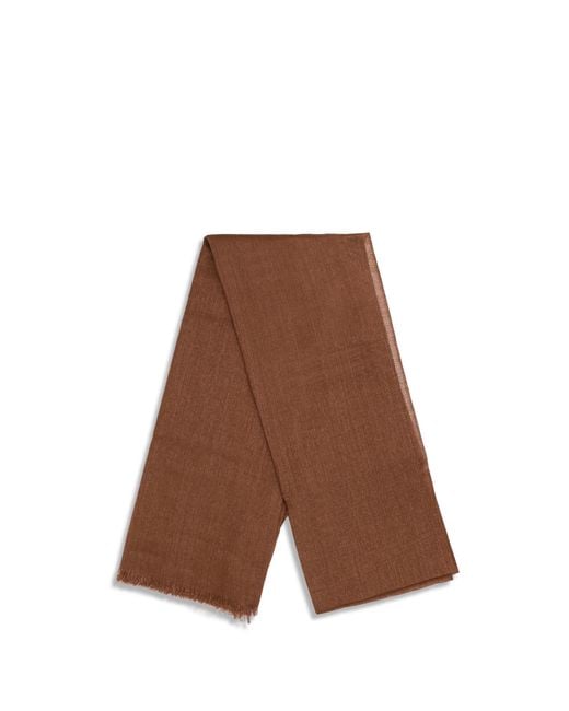 Brunello Cucinelli Brown Silk And Cashmere Scarf