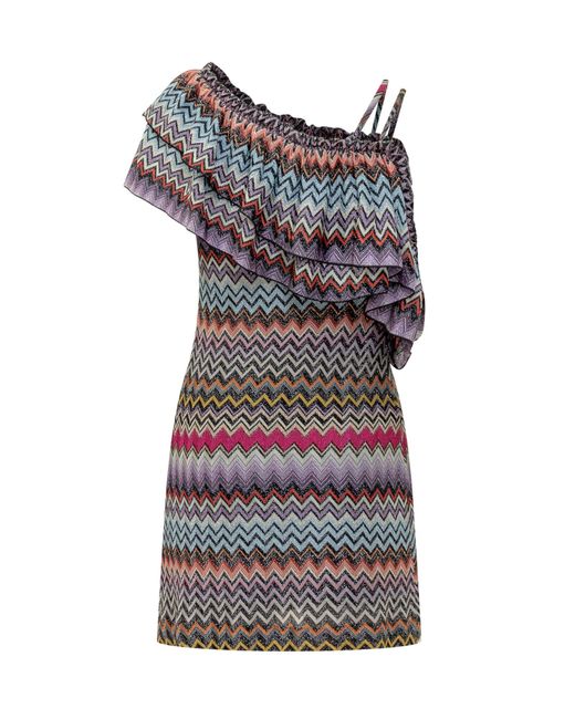 Missoni Multicolor One-Shoulder Dress