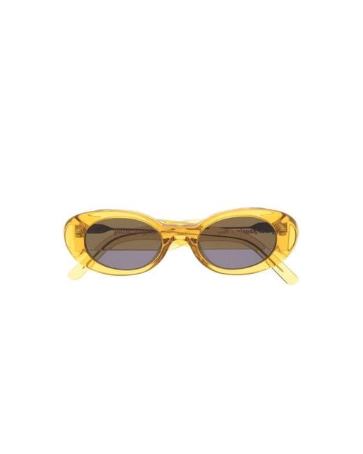 Palm Angels Yellow Spirit Oval Sunglasses