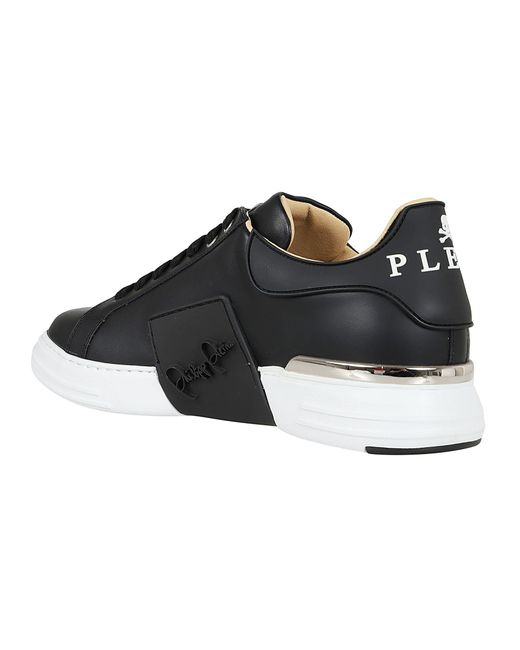 Philipp Plein Black Lo-Top Sneakers Hexagon for men