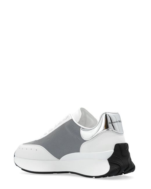 Alexander McQueen White Panelled Lace-up Sneakers