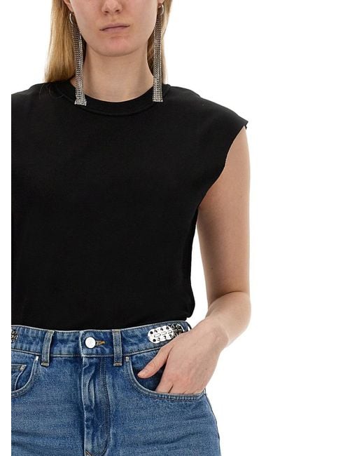 Rabanne Black Cotton T-Shirt T-Shirts