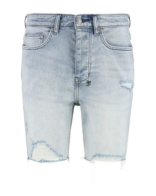 Ksubi Blue Denim Bermuda Shorts for men