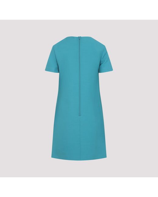 Valentino Blue Virgin Wool Mini Dress