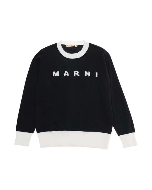 Marni Black Crew Neck Sweater Cotton Tops for men