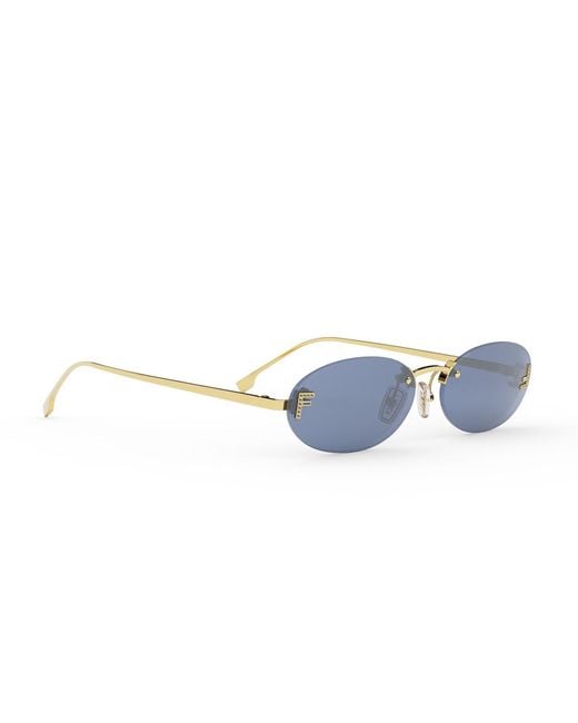 Fendi Blue Fe4075Us 30V First Crystal Metal Occhiali Da Sole