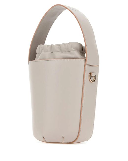 Chloé White Light Leather Bucket Bag