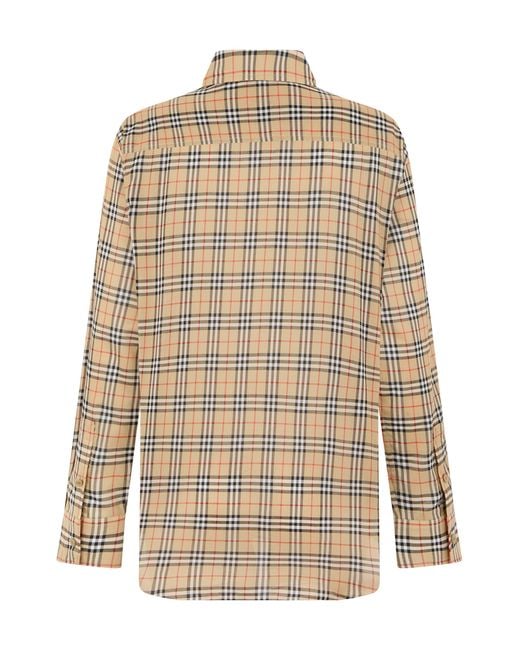Burberry Natural Long-Sleeved Checked Shirt Cotton
