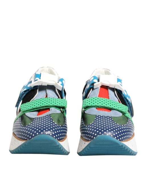 Dolce & Gabbana Green Leather Low Top Sneakers Shoes Calfskin for men