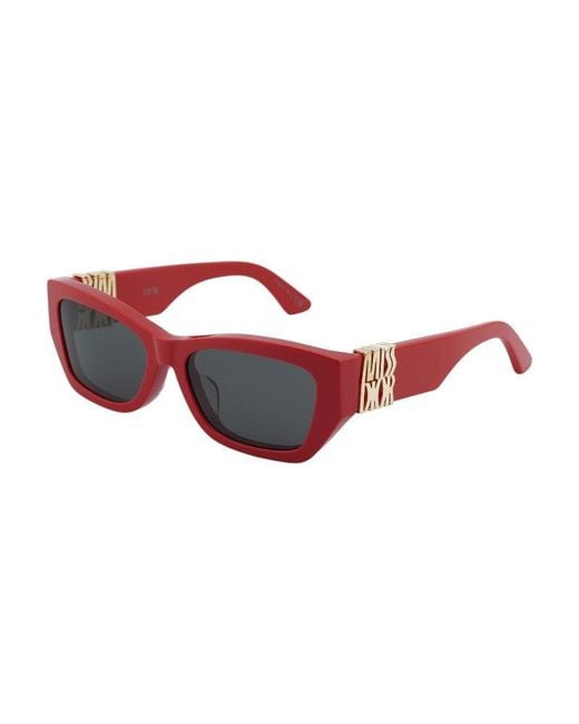Dior Red Sunglasses Square Full Rim, Shiny Frame And Smoke Lens Misss1F35A0