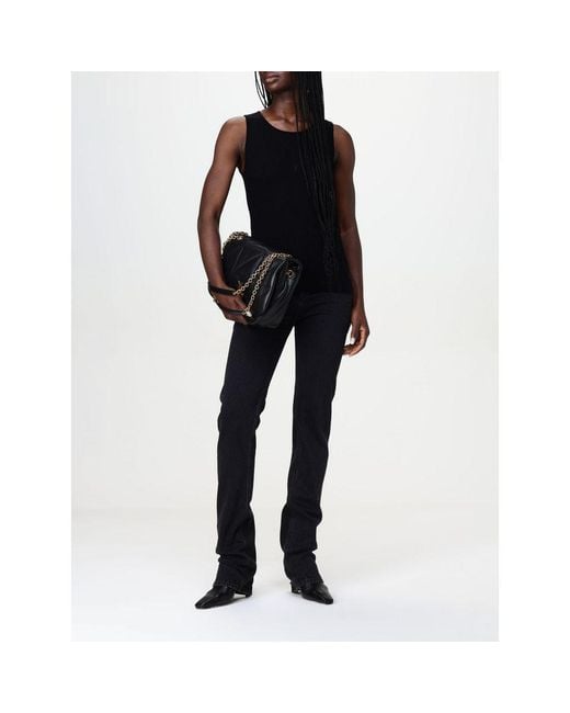 Saint Laurent Blue Black Cotton Straight