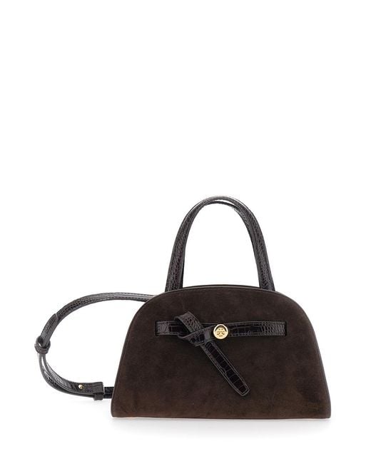 Tory Burch Black Tote Bag Romy Leather Calf