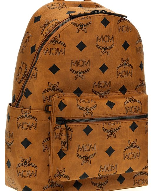 MCM Brown Stark Medium Backpacks for men