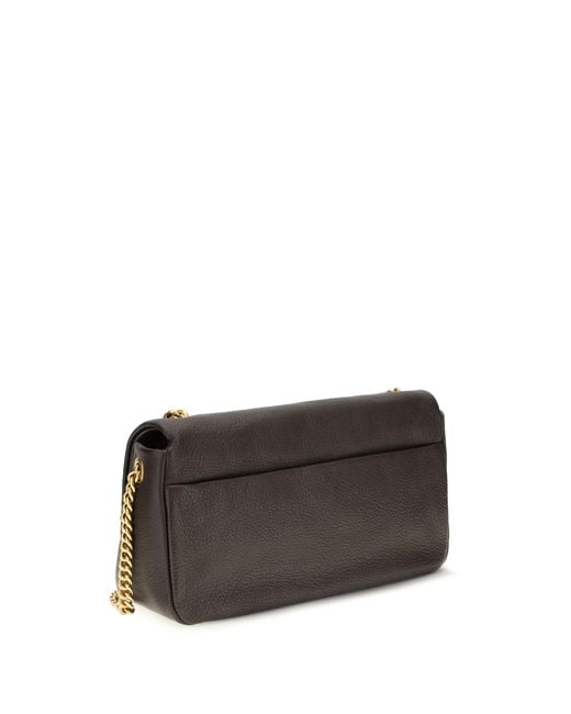 Pinko Gray Love Birds Click Soft Horizontal Leather Shoulder Bag Calf Bos Taurus
