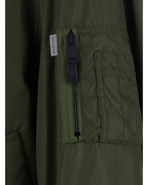 Balenciaga Green Bomber Jacket Tech Fabric Coat for men