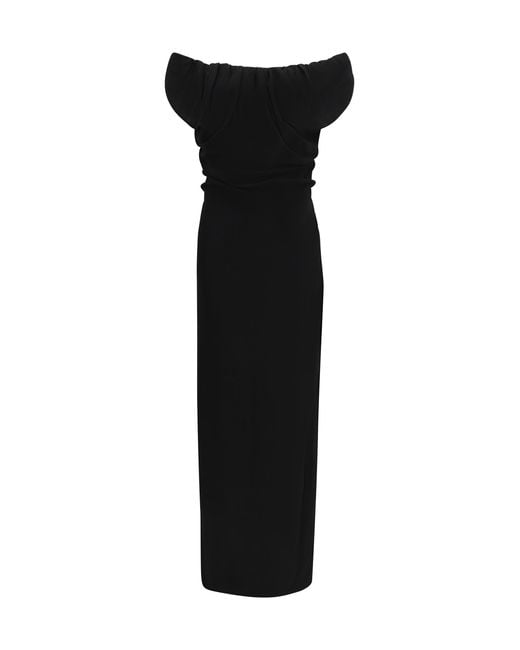Vivienne Westwood Black Ginnie Amber Draped Long Dress Viscose
