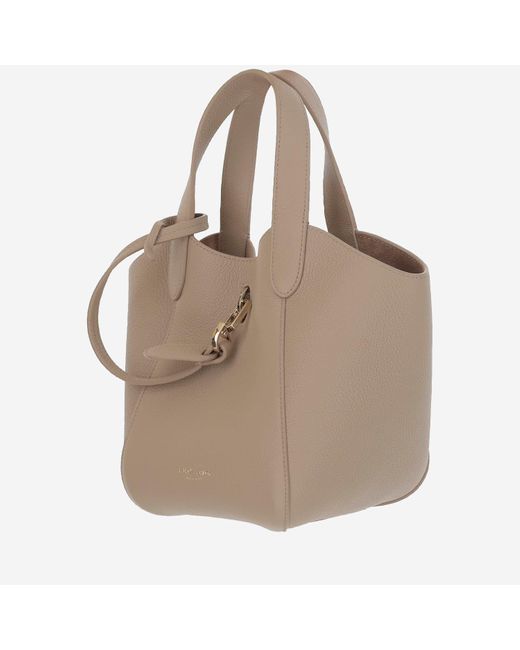 トートバッグ Giorgio Armani Leather Tote Bag With Logo Giorgio Armani Leather Tote Bag With Logo in Natural | Lyst