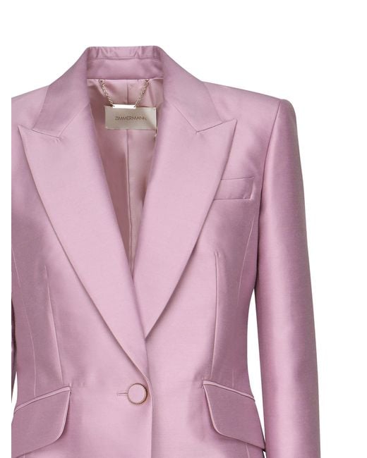 Zimmermann Pink Single-Breasted Jacket