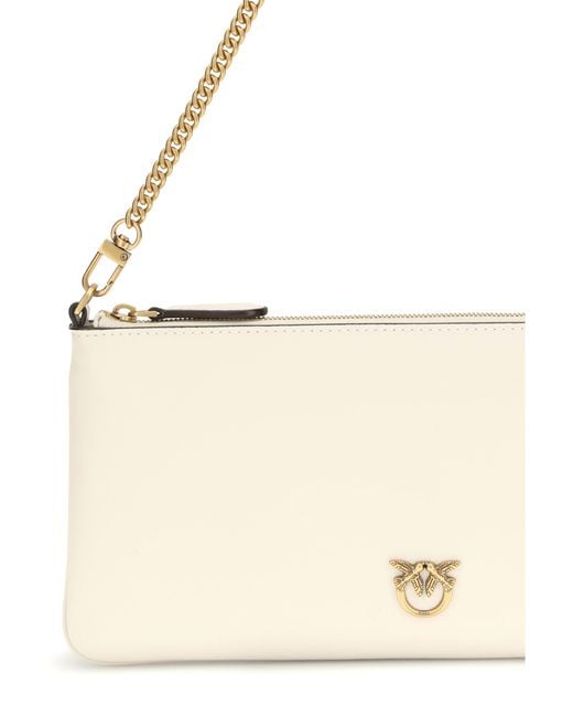 Pinko Natural Shoulder Bag Silk-Antique Silk/Antique Calf Leather