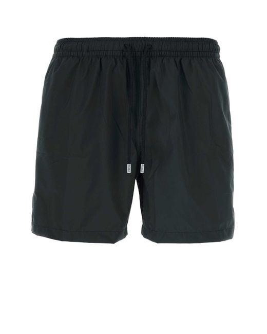 Fedeli Black Polyester Swimming Shorts for men