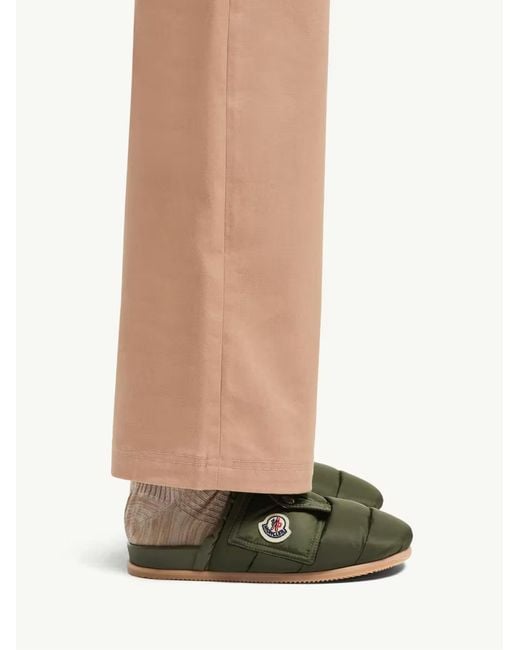 Moncler Green Mon Pocket Logo Patch Padded Down Mules