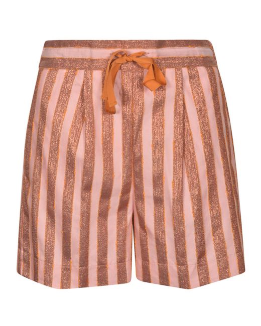 Forte Forte Pink Laced Striped Shorts