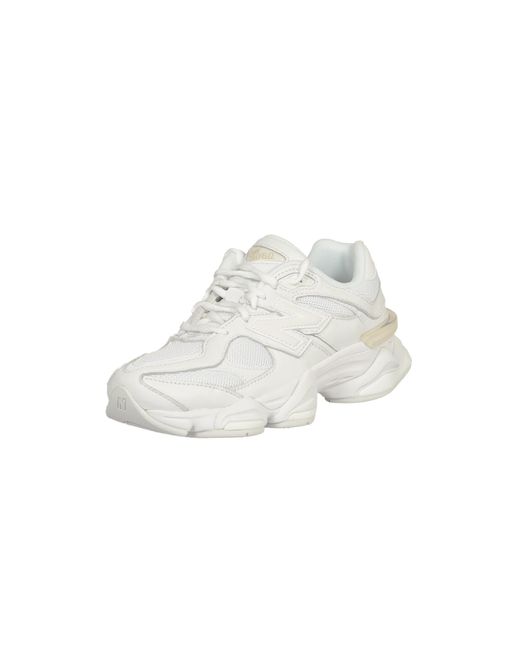New Balance White Mesh Panel Logo Patched Sneakers for men