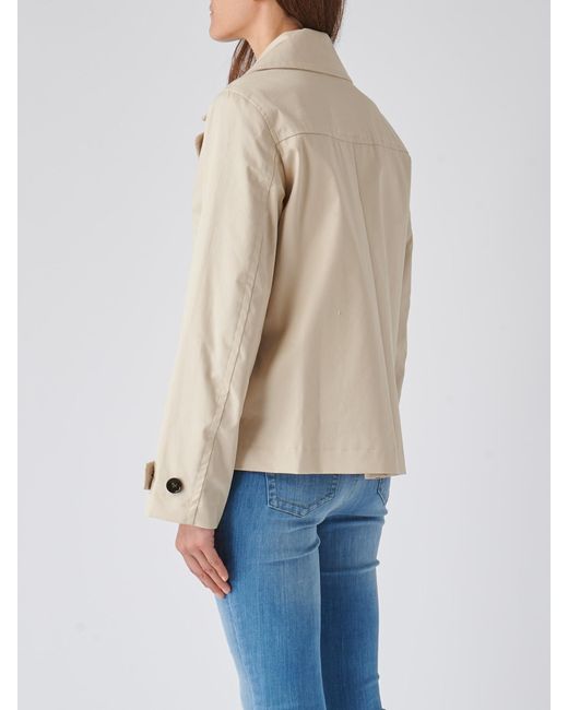 Woolrich Natural Havice Double-Breasted Straight Hem Jacket