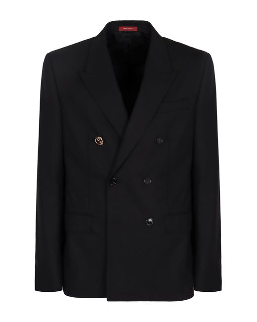 Gucci Black Double-Breasted Wool Jacket Suit & Dinner for men