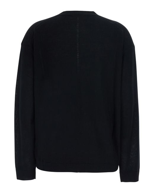 Semicouture Black V-Neck Wool Sweater Jade Virgin Tops