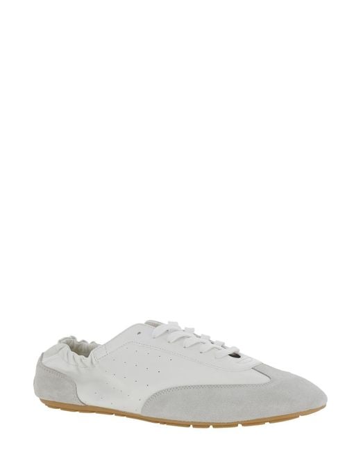 Saint Laurent White Sneakers Artico Leather Lamb Trainers for men
