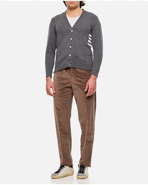 Thom Browne Gray Cardigan V-Neck for men