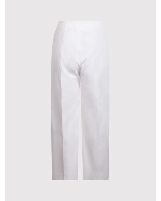 Patou White Wide-Leg Cotton Trousers