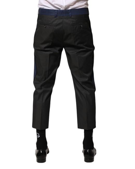 Dolce & Gabbana Black Color Block Side Stripe Pants for men