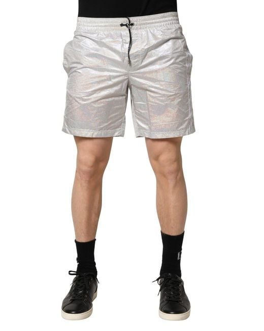 Dolce & Gabbana Metallic Polyester Drawstring Shorts Swimwear for men