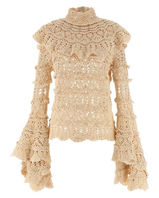 Zimmermann Natural 'Hypnotic Hand Crochet' Sweater