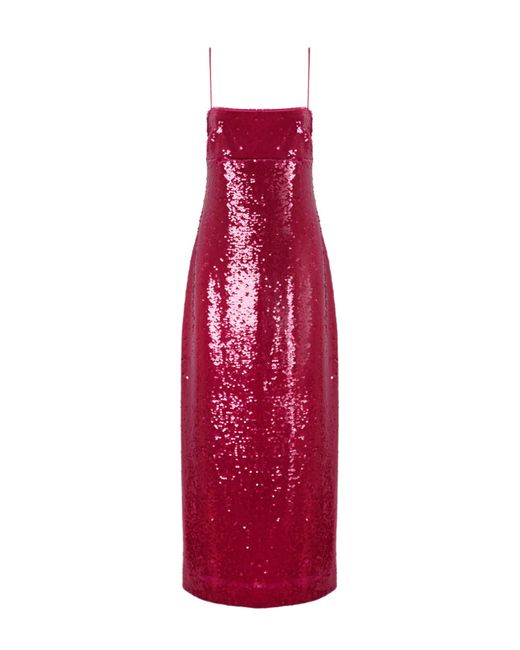 Max Mara Studio Red Arancio Sequined Dress