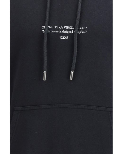 Off-White c/o Virgil Abloh Blue Statement Skate Hoodie Cotton Sweatshirts for men